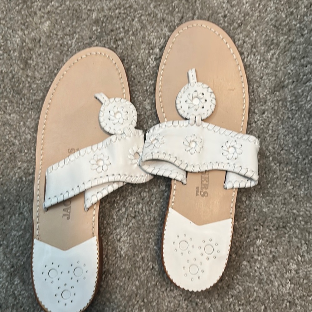 Gently worn white Jack Rogers